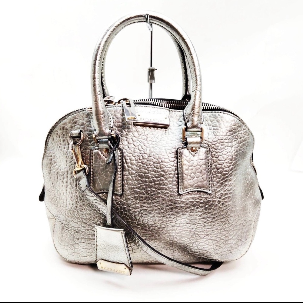 Burberry Metallic Leather Hand/Crossbody Bag